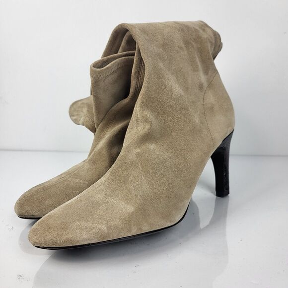 TORY BURCH suede Over The Knee Boots EMBOSSED HEEL - Picture 14 of 16